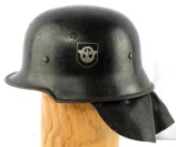 WWII GERMAN REICH POLIZEI STAHLHELM HELMET DOUBLE