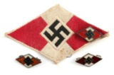 3 WWII GERMAN THIRD REICH HITLERJUGEND PATCH PIN