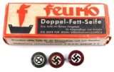 4 GERMAN THIRD REICH NSDAP PARTY PIN AND SOAP BAR
