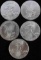 FIVE 1 OZ  2021 AMERICAN SILVER EAGLE TYPE 2 COINS