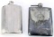 LOT OF 2 VINTAGE FLASKS WITH ATTACHED LIDS