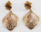 TWO TONE YELLOW AND ROSE GOLD CHANDELIERE EARRINGS