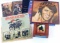 LOT OF 6 RECORDS AND CIGAR BOX BEATLES ELVIS