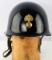 POST WAR FRENCH FLAMING BOMB POLICE HELMET 1964