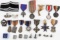 LOT OF 25 MILITARY MEDALS PINS AND BADGES RIBBONS