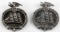 WWII GERMAN REICH TWO SEAFARING BADGE TINNIES