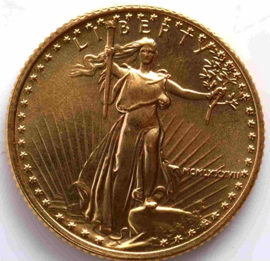 1/10 OZ AMERICAN EAGLE GOLD COIN 1987 BU