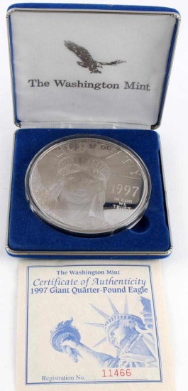 1997 GIANT QUARTER POUND EAGLE PROOF W COA