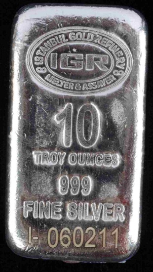 10 TROY OZ FINE SILVER BULLION BAR