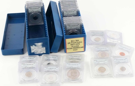 LOT OF 28 PCGS 1977 TO 2009 PR69DCAM SILVER COIN