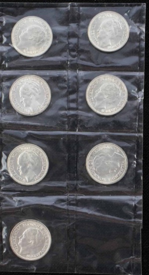 7 NETHERLAND ANTILLES CURACAO SILVER UNC 1/10 G