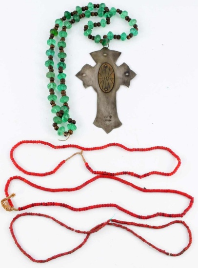 4 NATIVE AMERICAN HUDSON BAY CROSS NECKLACES