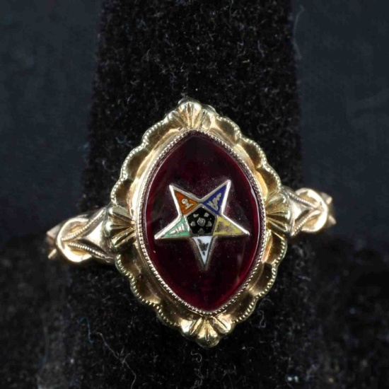 LADIES ORDER OF THE EASTERN STAR 10K GOLD RING