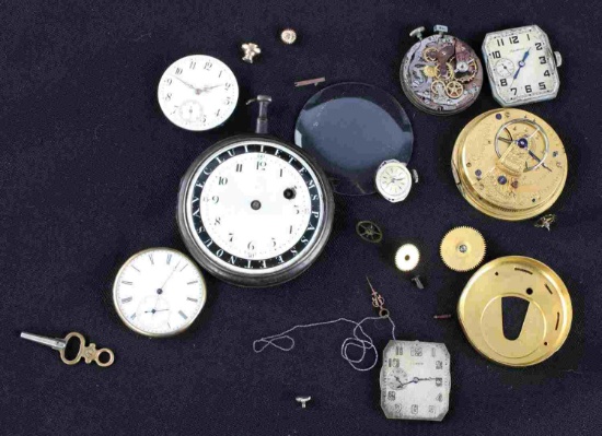 MISCELLANEOUS WATCH PARTS AND MOVEMENTS ANTIQUE