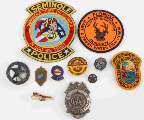 POLICE FIREFIGHTER GAME PATCH & BADGE LOT