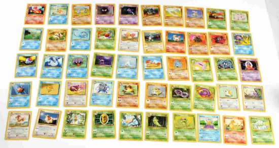 LOT OF 50 1999 GAMEFREAK BASE SET POKEMON CARDS