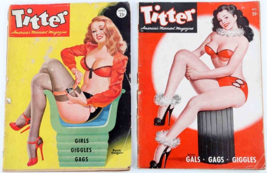 1947 TITTER MAGAZINE APRIL & OCTOBER PETER DRIBEN
