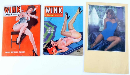 LOT OF 3 1946 WINK MAGAZINE PETER DRIBEN AND PHOTO