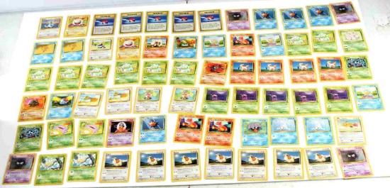 LOT OF 70 1999 GAMEFREAK BASE SET POKEMON CARDS