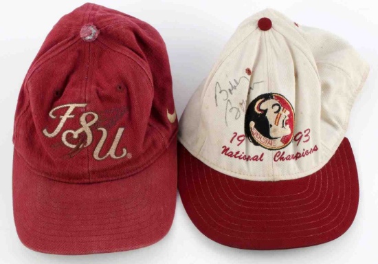 2 BOBBY BOWDEN CHRIS WEINKE SIGNED BALL CAPS