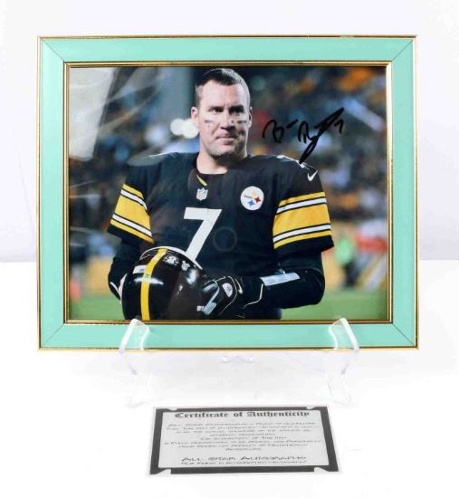 8X10 FRAMED BEN ROETHLISBERGER SIGNED CERTIFIED