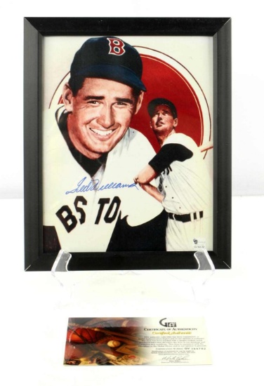 8X10 TED WILLIAMS AUTOGRAPHED PICTURE CERTIFIED