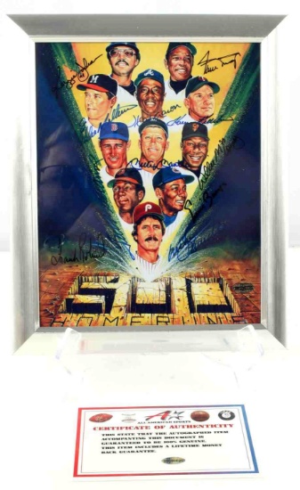 500 HOME RUN CLUB PICTURE SIGNED BY 11 CERTIFIED