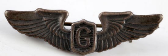 STERLING SILVER USAAF GLIDER PILOT AVIATION BADGE