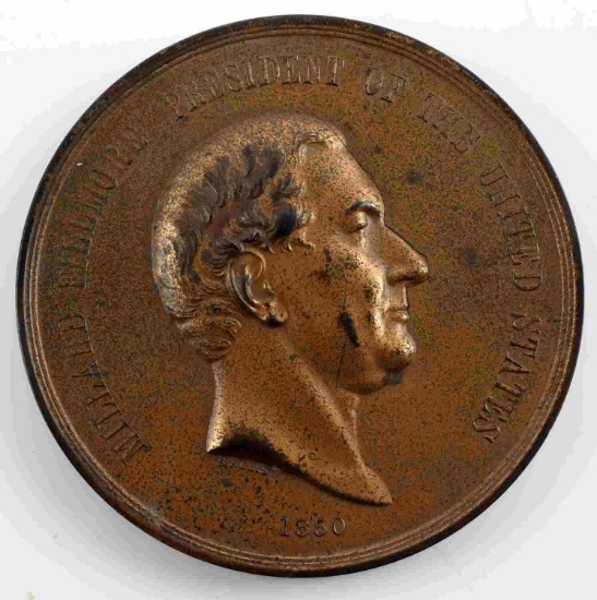 COMMEMORATIVE PEACE MEDAL OF MILLARD FILLMORE 1850