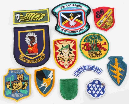 LOT OF 12 VIETNAM WAR ERA MILITARY PATCHES