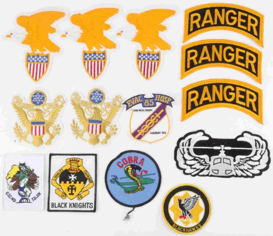 LOT OF 14 LARGE UNITED STATES MILITARY PATCHES
