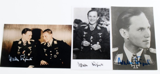 3 SIGNED GERMAN REICH PHOTOS OF WALTER KRUPINSKI