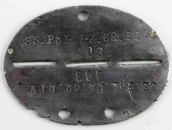 WWII GERMAN THIRD REICH SS POLIZEI DOG TAG