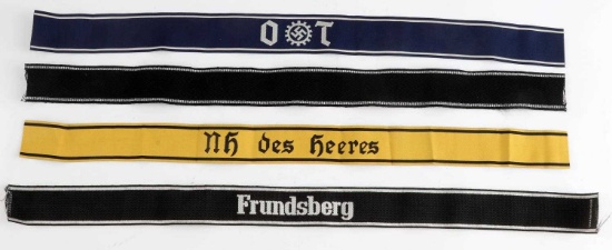 LOT OF 4  WWII GERMAN THIRD REICH SS CUFF TITLE