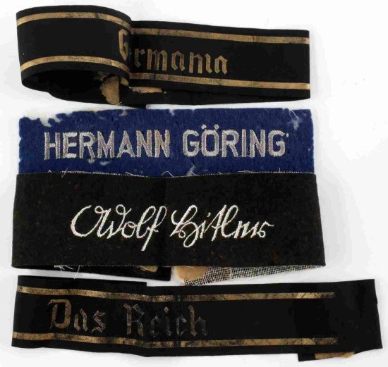 4 WWII GERMAN REICH CUFF TITLES HITLER GORING