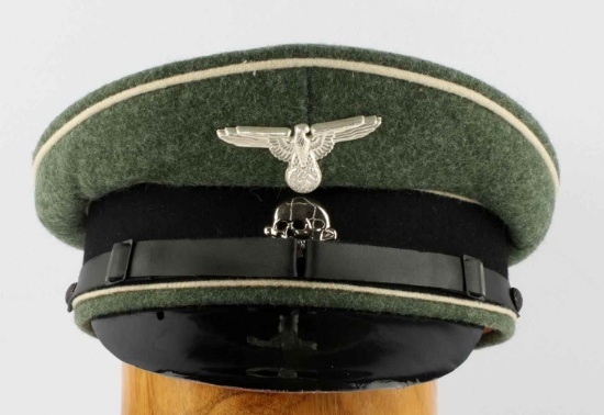 WWII THIRD REICH GERMAN SS OFFICERS VISOR CAP
