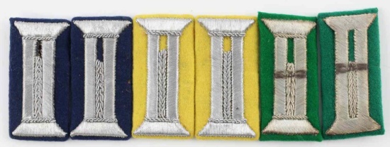 WWII GERMAN THIRD REICH LOT OF 6 COLLAR BADGES