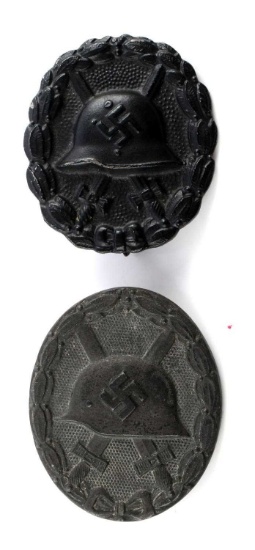 WWII GERMAN REICH LOT OF TWO COMBAT WOUND BADGES