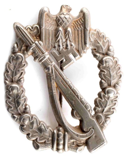 GERMAN WWII INFANTRY ASSAULT BADGE HOLLOW BACK