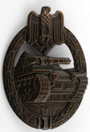 GERMAN WWII BRONZE PANZER ASSAULT BADGE