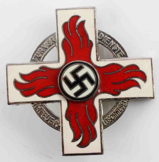 WWII GERMAN REICH FIRE BRIGADE PIN BADGE
