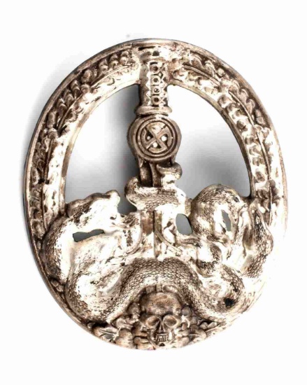 WWII GERMAN THIRD REICH SILVER ANTI PARTISAN BADGE