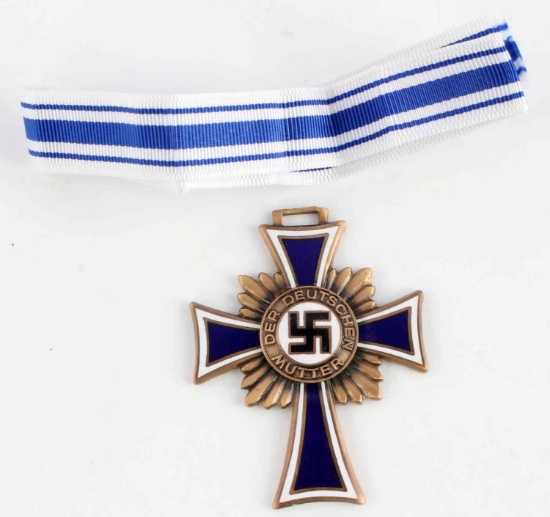WWII GERMAN MOTHERS CROSS IN BRONZE W RIBBON