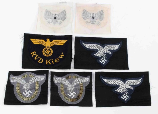 LOT OF 7 WWII GERMAN THIRD REICH INSIGNIA PATCH