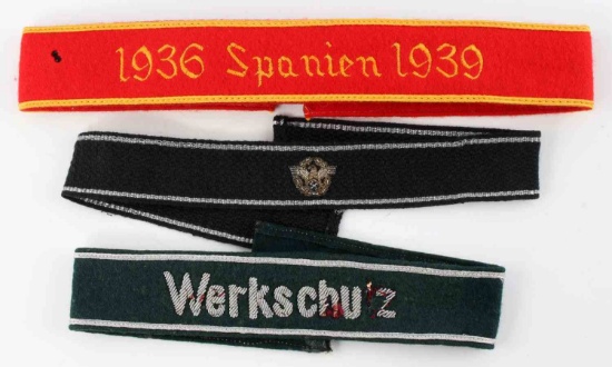 WWII GERMAN THIRD REICH LOT OF 3 CUFF TITLES
