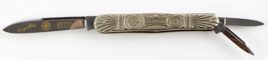 WWII GERMAN SS POCKET KNIFE 3 BLADES