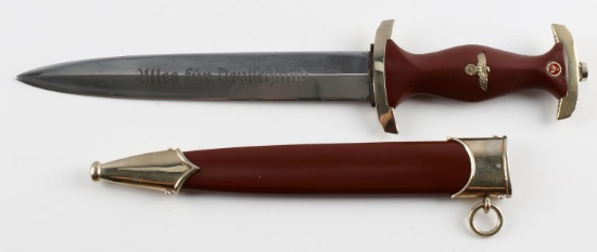 WWII GERMAN SOLINGEN SA DAGGER WITH SCABBARD