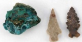 FLORIDA FOUND ARROWHEAD POINTS & CHRYSOCOLLA