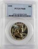 1959 PCGS PROOF 68 FRANKLIN HALF DOLLAR