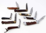 LOT OF 8 LARGE FOLDING POCKET KNIVES KA BAR KNIFE